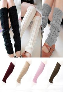 Chaussettes mode femmes chaud jambière genou haute hiver tricot Crochet chauffe Legging botte laine Slouch pour filles 2228651