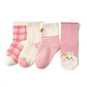 Sokken meisjes sokken lente winter katoenen sokken schattige cartoon konijnpatroon voor kinderen kinderen baby