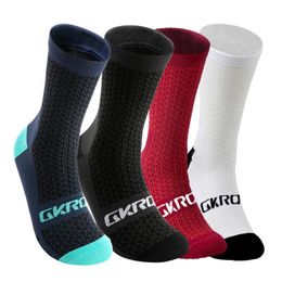 Chaussettes GKRQ 4 paires 2023 nouvelles chaussettes de cyclisme vélo infirmière Compression vélo de route course vtt genou blanc sport drôle marque noir