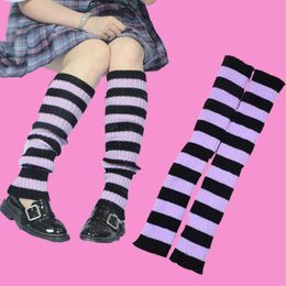 Sokken kousen 2022 punk streep gebreide lange meisjes outdoor knie hoog elastisch 2000 dame warme gotische hiphop rock sok