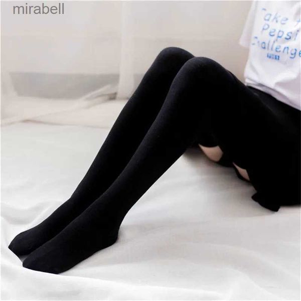 Chaussettes Bonneterie 80CM femme chaussettes hautes Sexy sur les chaussettes au genou femmes coton cuisse haute bas pour dames hiver chaud 31.5in bas filles YQ240122