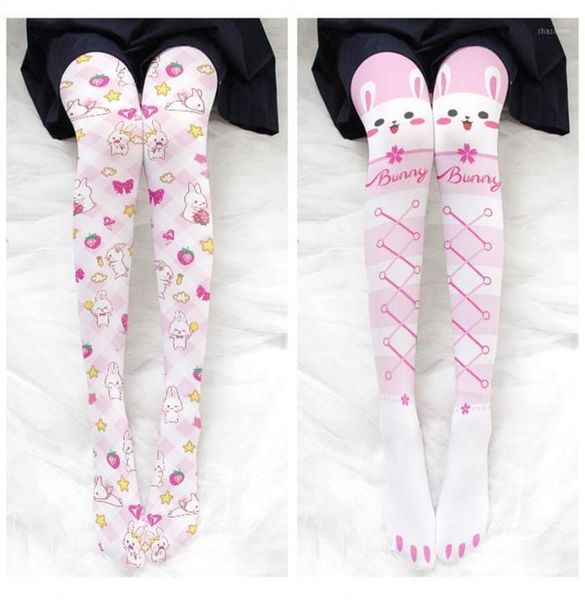 Calcetines Calcetería Medias con estampado de gato para mujer Medias finas de verano Pantimedias Chica Lindas polainas bidimensionales japonesas Stocki2767398