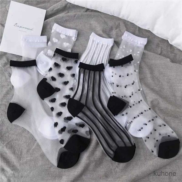 Calcetines calceteros niños mallas transparentes féglicas calcetines cortos calcetines de encaje sexy calcetines verano harajuku casual transpirable calcetines blancos blancos