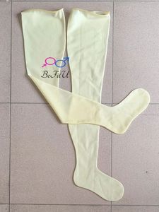 Chaussettes Bonneterie couleur claire Bas en latex Cosplay Bonneterie sexy Tuyau Chaussettes longues Collants sans couture leggings Semelle ouverte ou couverture complète 231021