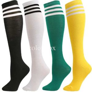 Chaussettes de compression hosiery chaussettes de blanc noir stripe de chaussettes longues en nylon