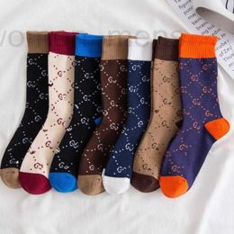 Sokken Kousen ontwerper G letter sokken contrast kleur medium buis katoen oude bloem vrouwelijk Britse stijl koffie tij merk mode vrije tijd college O4S9