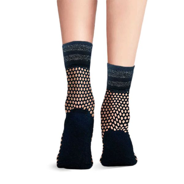 Calcetines Hosiery Fancy Transparent Fishing Net Ladies Ancle Calcetines Nylon Lurex Sexy Silk Mesh Calcetines cortos Calcetines Femeninos para mujer de verano P230515