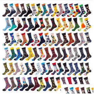 Chaussettes bonneterie mode impression Colorf fleur femmes bas Fashoin hommes cadeau livraison directe vêtements sous-vêtements femmes Dhuet