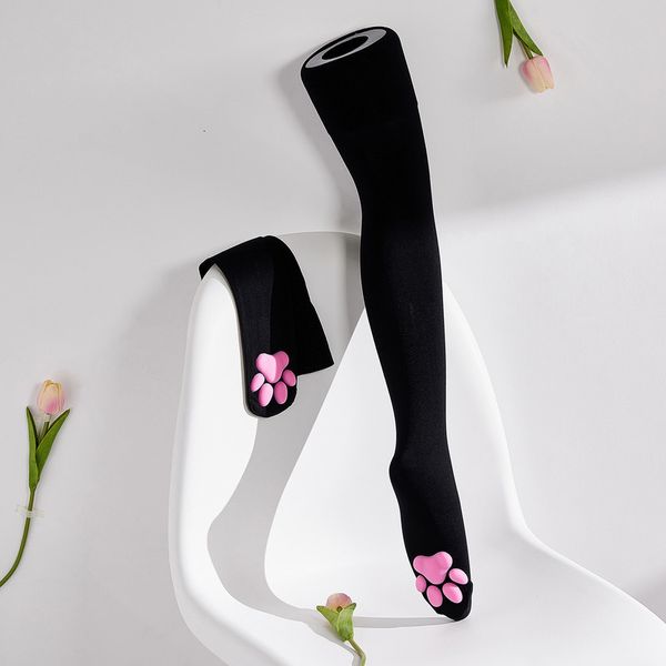 Chaussettes Bonneterie Gothique Lolita Cuissardes Chaussettes Femmes Harajuku Bas Femme Lingerie 3D Griffe De Chat Chaussettes Longues Bas De Compression Sexy Automne 230316