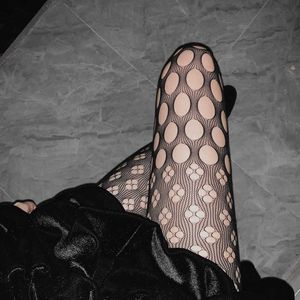 Chaussettes Bonneterie Gothique Longue Sexy Bas Résille Collants Femmes Collants Net Bas Creux Noir Ins Rétro Maille Bas Cuisse Haute Chaussettes T220930