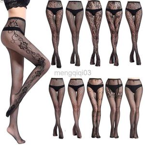 Chaussettes Bonneterie Chaude Femmes Lingerie Sexy Bas Jarretière Collants Résille Collants Transparents Cuisse Haute Rayure Elasti Broderie Bas Y23