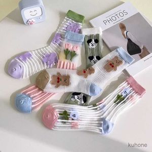 Chaussettes hosiery carton japonais animaux filles mignons chaussettes en dentelle sexy nylon longs chaussettes d'été