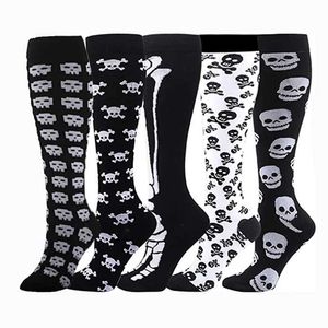 Chaussettes Hosiery Medical Compression chaussettes Christmas Hallown Skull Bat Varicose Tooth chaussettes Diabetes Cycling Running Natural Randing Homme Gift Y240504