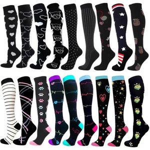 Chaussettes Hosiery hommes femmes compression chaussettes coeur étoile chat chien motif tube animal unisexe extérieur ruissellement cyclisme basses basses basses y240504