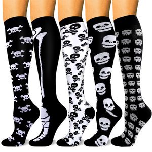 Chaussettes Bonneterie MOJITO 1 paire Halloween Compression pour femmes hommes dessin animé crâne nouveauté vacances bas cadeau de Noël 230830