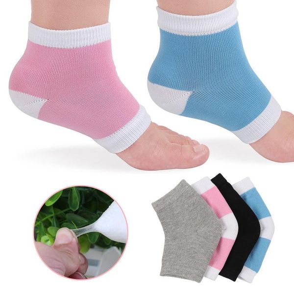 Chaussettes bonneterie paires épissage couleur coton Peds Anti-fissuration doublure doux élastique silicone pied soins de la peau talon Protection chaussettes