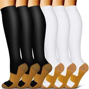 Chaussettes Hosiery S-xxl Elastic Compression Chaussettes Femmes Femmes tube infirmière œdème enceinte Travel de vol Varicose Veines de randonnée Running Marathon chaussettes Y240504