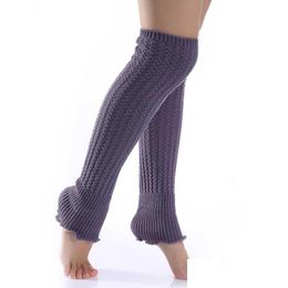 Sokken Kousen Effen Kleur Gebreide Laars Beenwarmers Kniekousen Leggings Herfst Winter Voor Vrouwen Drop Delivery Apparel Underwe Dhjtk