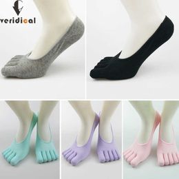 Chaussettes Bonneterie Été Pur Coton Invisible Cinq Doigts Chaussettes Femmes Fille Respirant Déodorant Jeune Solide No Show Chaussettes Avec Orteils EU 35-39 T221102