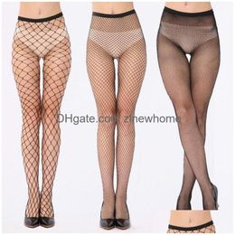 Chaussettes Bonneterie Été Y Mesh Bas Transparent Slim Résille Collants Party Club Net Trous Collants Noirs Petit / Moyen / Grande Goutte Delive Dht1S