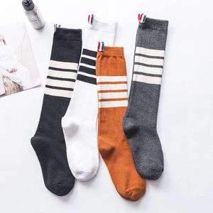 Chaussettes Hosiery TB Women's Net Red Four Bar Stripe JK Medium Tube Korean College College Style AB Calf Pile