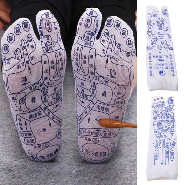 Chaussettes Bonneterie Unisexe Point de pression du pied Acupuncture Réflexologie Physiothérapie Acupoint Massage Illustration Acupression