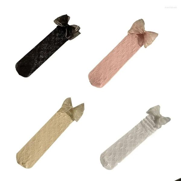 Chaussettes hosiery femmes enfants girls scolaires uniformes de veau de perle de perle bowknot en dentelle douce dentelle de livraison de gouttes sous-vêtements pour femmes otfyf