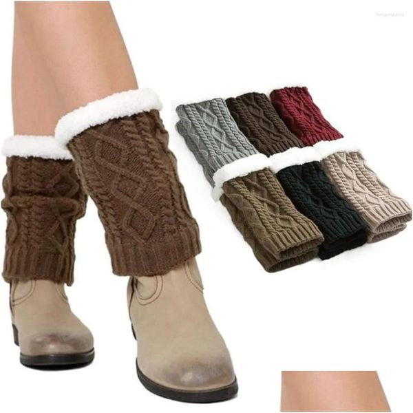 Chaussettes Hosiery Femmes Tricoté Cheville Cadeaux Épaissi Toison Genou Laine Cloget Boot Poignets Toppers Drop Livraison Vêtements Sous-Vêtements Femmes Ot8Rd