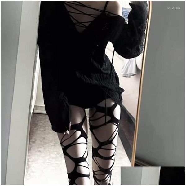 Calcetines Hosiery Women Mall Goth Y Lolita medias emo Black Sockings Harajuku Pantyhose Lingerie Piel Gótica Gótica