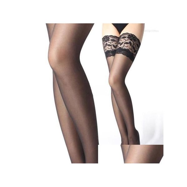 Chaussettes Bonneterie Femmes Chaussettes 6 Couleurs Femelle Noir Bas Tuyau Nylon Cuisse Haute Genou Bas Jambes Minces Mince Dentelle Long Y Sous-Vêtements A Dh3Jx