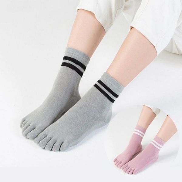 Chaussettes bonneterie femmes orteil coton rayé coloré dames cinq doigts mignon Harajuku Calcetines Medias De Mujer Streetwear Soks filles