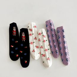 Chaussettes Lawadka 3 paires ensemble 38 ans coton enfants filles chaussette imprimer chaussettes pour enfants pour filles beauté bébé jambières printemps taille unique 220919