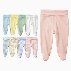 Sokken Pasgeboren Unisex Babybroek 036M Baby Katoenen Hoge Taille Broek Baby Baby Jongens Meisjes Tas Voet Broek Zelfs Sokken Babyleggings