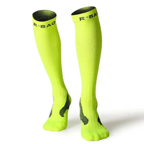 Calcetines RBAO 1 par de Calcetines Largos de Ciclismo Profesionales para Hombres Bicicleta Antideslizante Calcetines Deportivos de compresión para Correr Protector de Espinillera para Pierna y Tobillo