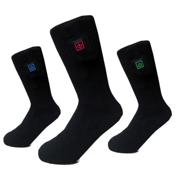 Chaussettes chaussettes de chauffage électrique à batterie réglable rechargeable chaussette chaude à double couche 3,7 V 2200mAH
