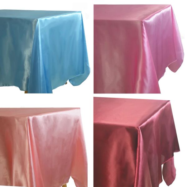 Chaussettes rectangle nappe en satin superpositions de banquet de mariage décor de table à manger couverture de table de table de Noël de baby shower