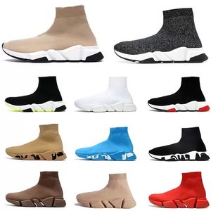 Calcetines Zapatillas de running Invierno Hombre Mujer Zapatillas Zapatillas Triple Graffiti Blanco Negro Lurex Knit Gris metálico Neón Oreo Rojo Keep Warm Plataforma Zapatillas deportivas