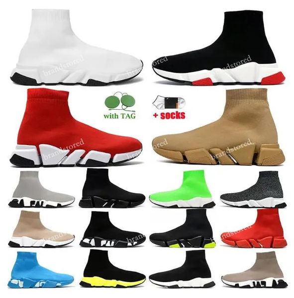 Chaussettes Chaussures Chaussures de créateurs Chaussures pour hommes Plate-forme épaisse Sneaker Speed 2.0 Bottes en tricot Luxurys Noir Blanc Femmes Baskets en plein air Runner Trainer Chaussettes Boot avec boîte