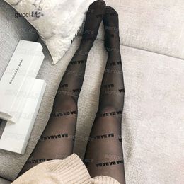 Chaussettes minces rue femmes balencaigalies Sexy blanc noir balencigalies collants INS mode Style Vintage Leings flocage DZWD