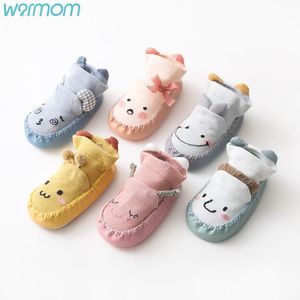 Chaussettes Warmom infantile bébé chaud antidérapant enfant en bas âge fille garçon étage maison chaussures coton tricot semelles souples marche pied chaussette