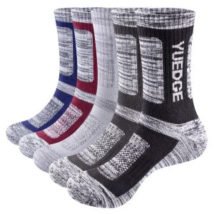 Sokken Yuedge heren gedempte dikke katoen thermisch warm wandelen Walking Sports werk laars sokken voor mannelijke maat 3746, 5 paren