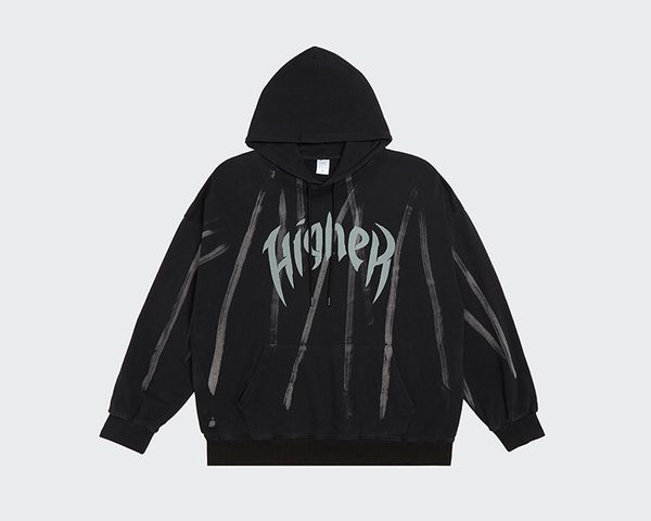 SODA Sudaderas con capucha para hombre Suéter de hip hop de gran tamaño Ropa de calle para hombre Ropa deportiva fresca con gráfico negro