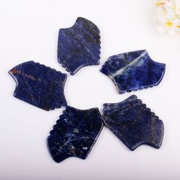 Sodalite Beauty Product Massage corporel du cou Natural Stone SawNooth Spa Acupuncture Jade Gua Sha Heury Health Care Tools