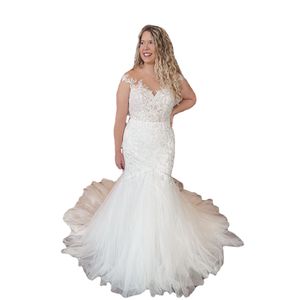 SoDigne – robe de mariée en dentelle, style sirène, manches cape, style Boho, jupe bouffante en Tulle, robes de soirée de princesse