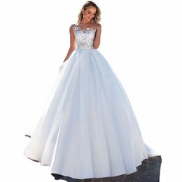 Sodigne Satin Country 2023 Vestidos de novia Mangas Cuentas Cinturón Apliques de encaje Princ Vestidos de boda para mujeres Novia j1AC #