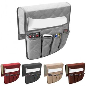 Organisateur d'accoudoir de canapé avec 5 poches et porte-gobelet, sac de rangement suspendu pour canapé, fauteuil, télécommande TV, téléphone portable 240305