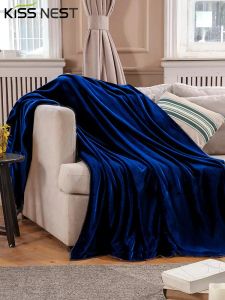 Sofa Coral Fleece Cover Littspread pour lit sieste adultes enfants bébé, bleu blanc jaune rouge noir brun violet ... 19 couleurs