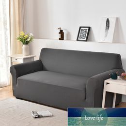 Sofa Cover Woonkamer Solid Color Elastische Spandex Moderne Polyester Corner Couch Slipcover Chair Protector 1/2/3/4 Zitmachine