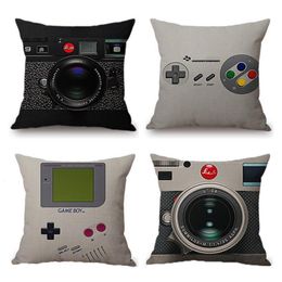 Sofa Decoratieve Vintage Games Controller Katoen Linnen Vierkante Sierkussen Cover 45x45CM Kussensloop Home Office auto Sofa Decor233Z