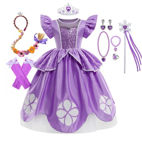 Disfraz de Sofía, el primer vestido para niñas, disfraces de princesa, vestido de princesa para niños, fiesta de cumpleaños, vestidos de graduación para niños Sophia 240109